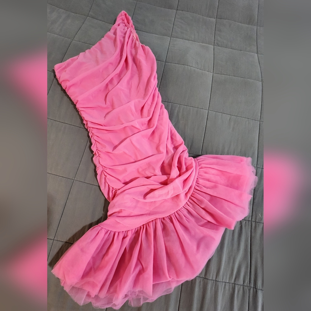 Hello Molly Pink One Shoulder Dress